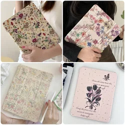 Funda de flores Retro para iPad Air Pro 11, 2024, 13, 12,9, 9,7, 5. ª, 6. ª, 7. ª, 9. ª, 10. ª generación, 6, 5, 4, 3, 10,2