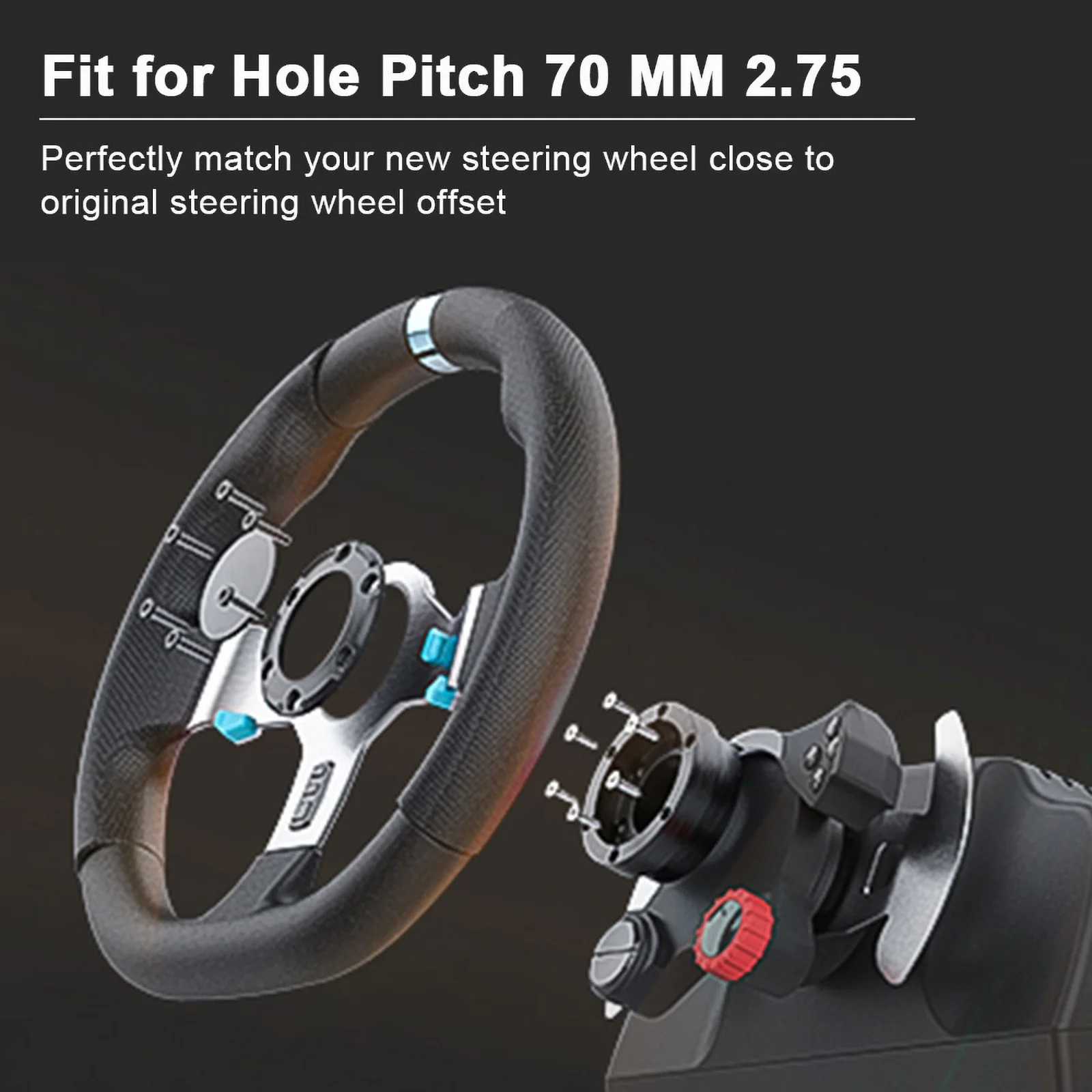 For Logitech G29 G920 G923 13/14inch Steering Wheel Adapter Plate 70mm PCD Racing Steering Wheel Car Game Modification