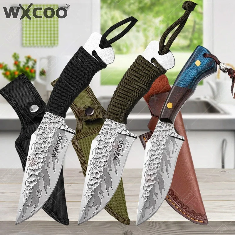 WXCOO Stainless Steel Forged Meat Cleaver Kitchen Utility Knife Chef Fruit Slicing Knife BBQ Butcher Knives Kitchen Accessories