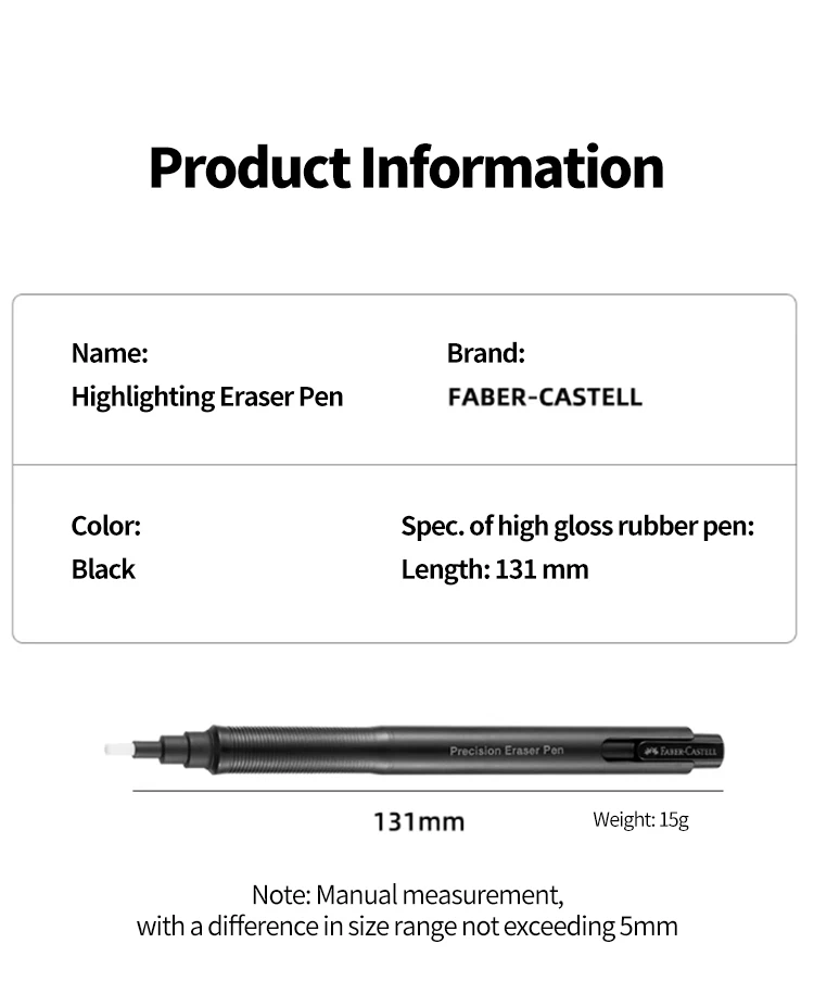 Faber-Castell Radiergummi, einziehbarer automatischer Bleistift, Gummi, hochpräziser Bleistift-Radiergummi, Korrekturwerkzeuge, Schule, Büro, Schreibwaren – Detail 13