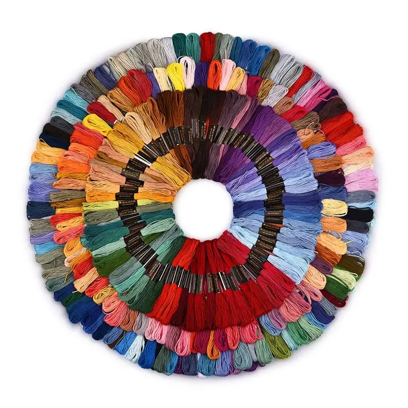 Ścieg krzyżykowy bawełniana haftowana nić nici do szycia Skeins Craft nie powtórzyć 24/50/100/150/200/250/447 sztuk 8 M na gałąź