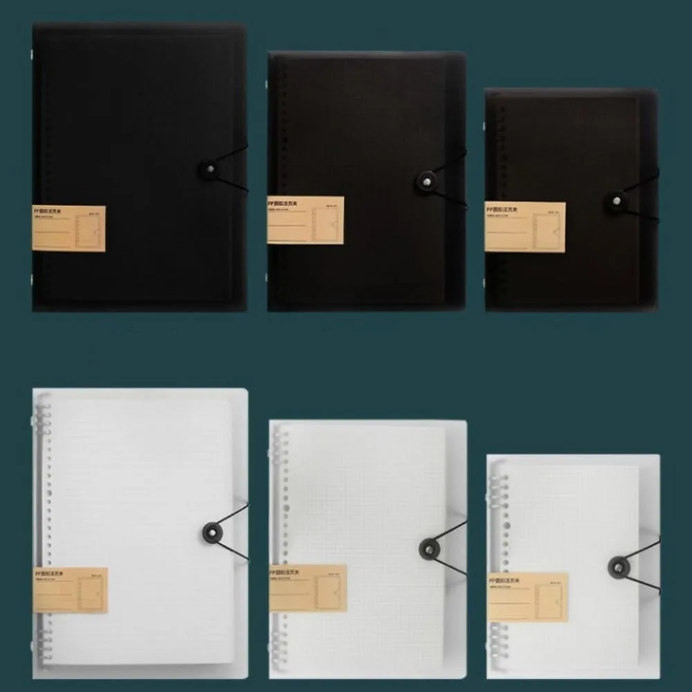 Binnendeksel A5/B5/A4 Bindmiddel Cover 8-gaats DIY Bindmiddel Losbladige Notebook Shell Transparant Notebook Bindmiddel A4 Bestandsmap Cover
