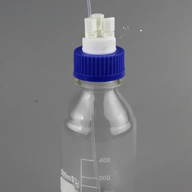 GL 45 porous screw cap system reagent bottle cap 1-4 holes can be customized 1/4-28 multi-pass.