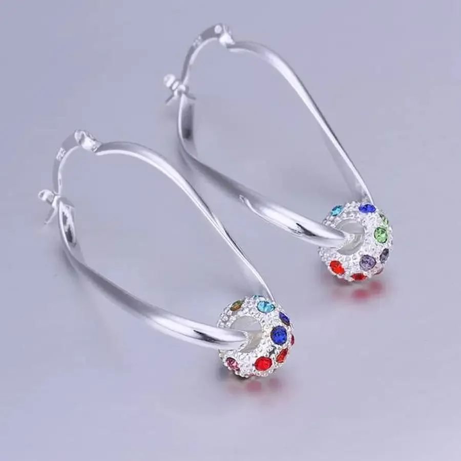 925 Sterling Silver Earring Elegant Engagement Colorful Noble Beautiful Fashion Jewelry Free Shipping Factory Price Cute Gift