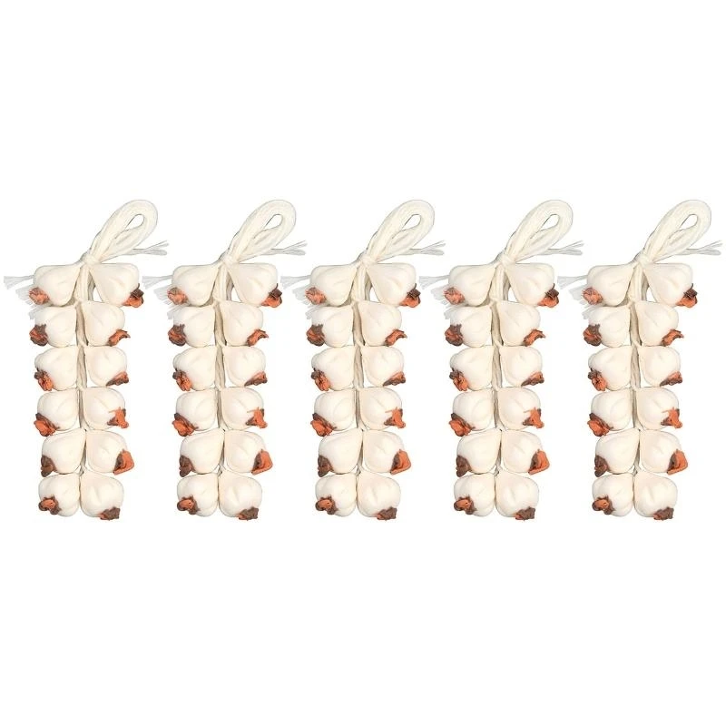 Casa muñecas miniatura hecha a mano café accesorio cocina 5 cuerdas cuerda ajo 15UB