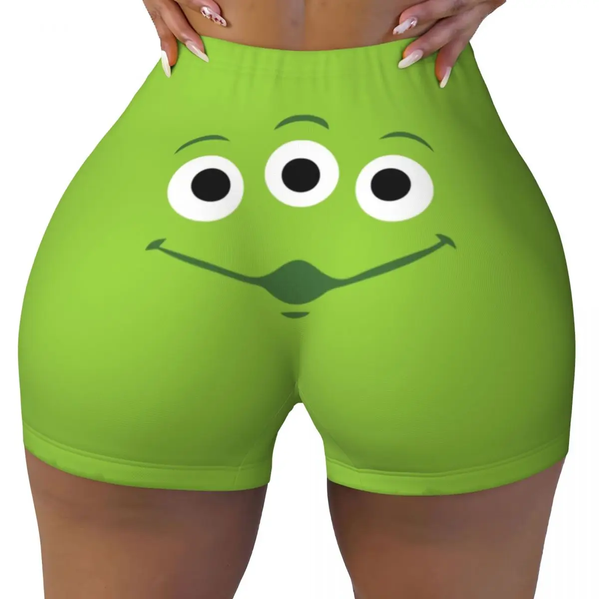 

Женские шорты для йоги с изображением игрушек инопланетян для тренировок, спортивные шорты для бега и волейбола в тренажерном зале