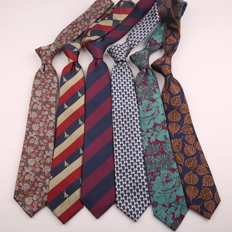 Linbaiway 7cm Men's Paisley Floral Ties For Men Handmade Polyester Necktie Wedding Neck Tie For Business Cravats Custom LOGO