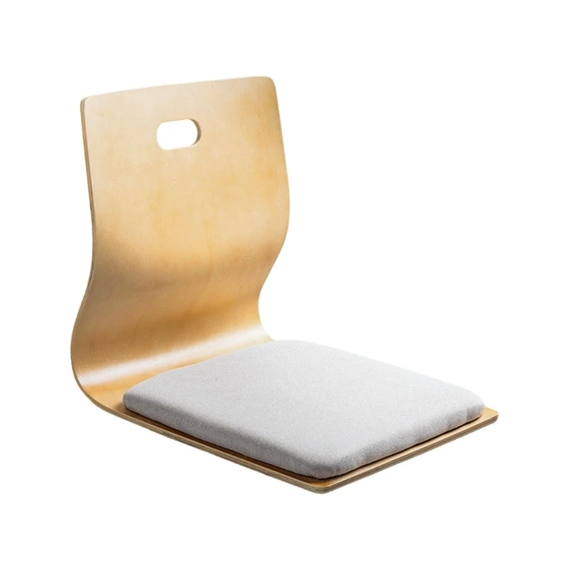 

Ergonomic Wooden Backrest Legless Chair For Floor Sitting Comfortable Foam Cushion Comfortable Tatami Chair Q5WC