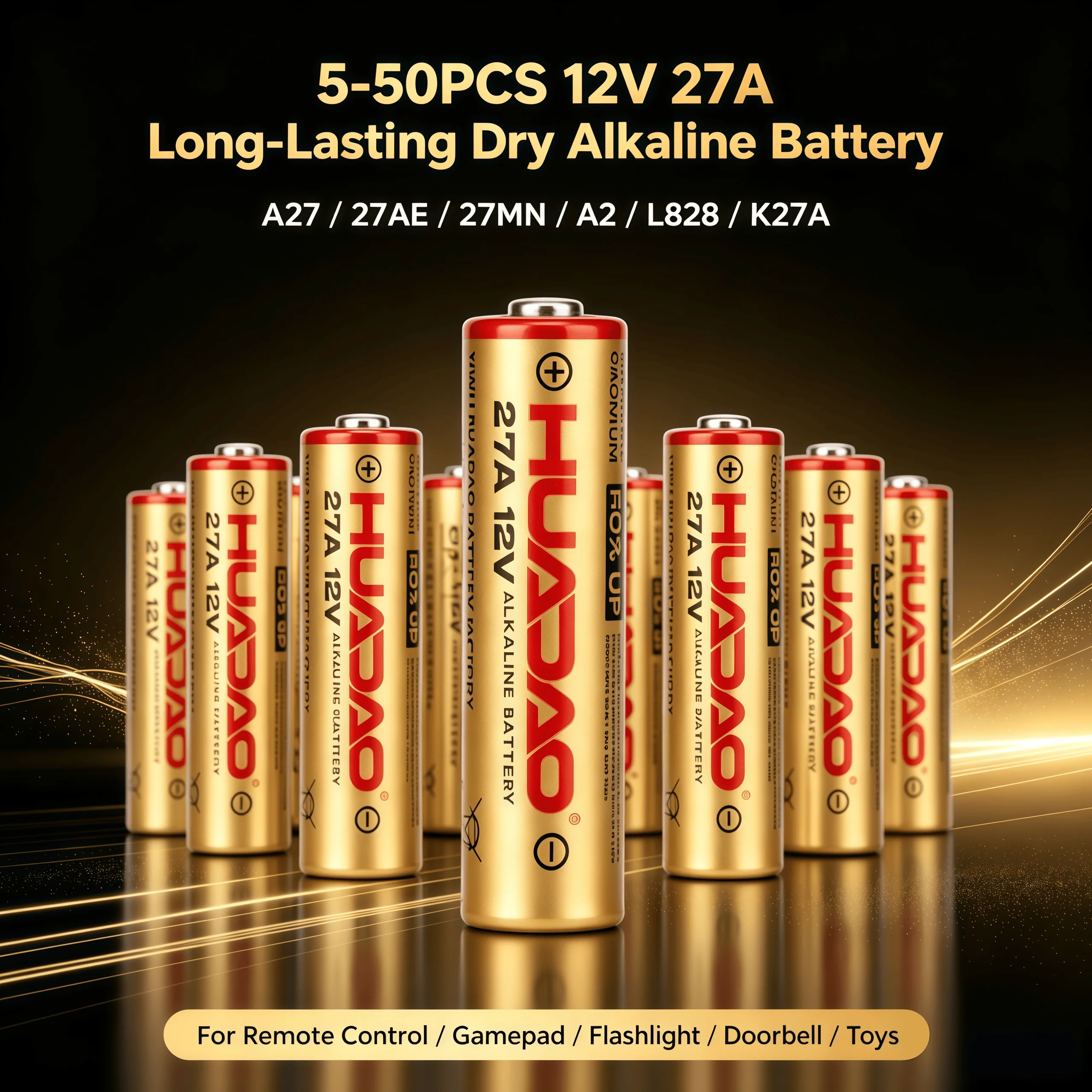 5‑50PCS 12V 27A Long‑Lasting Alkaline Battery A27 L828 K27A For Remote Control Gamepad Flashlight Doorbell Toys