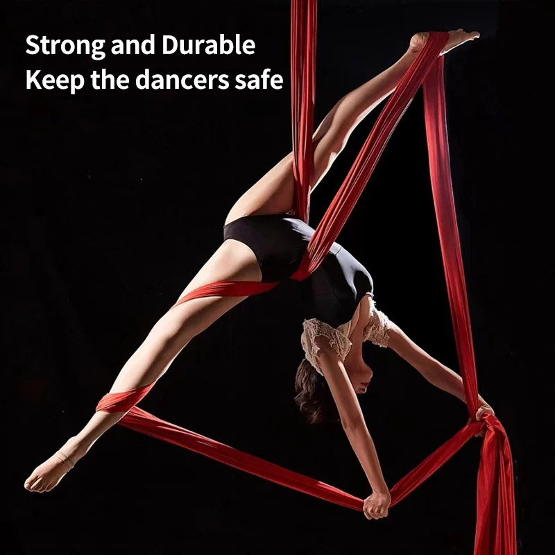 تمارين الأداء الفني اللياقة البدنية النايلون بيلاتيس اليوغا سوينغ الحرير الجوي تحلق أرجوحة مجموعة حزام الرقص حلقة