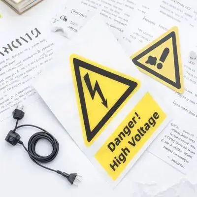 High Voltage Warning Sticker Electrical Safety Sign Durable Water-Resistant Strong Adhesive High Voltage Sticker