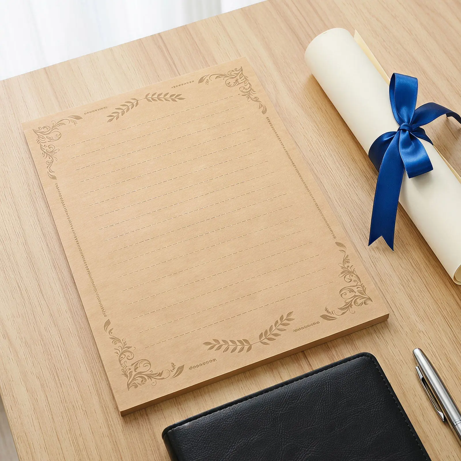 100Sheets Vintage Letter Stationery Rustic Parchment Paper for Handwriting Calligraphy Invitations Notes Style Writing