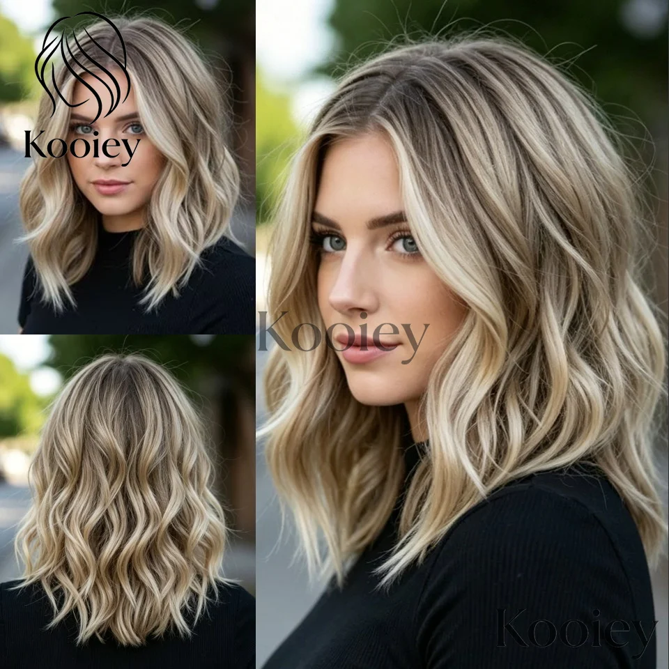 

Короткий боб с эффектом Body Wave # Парик с кружевной передней частью без клея, 8/613, с предварительно выщипанными волосами и осветленными узлами, бразильский, плотность 180%