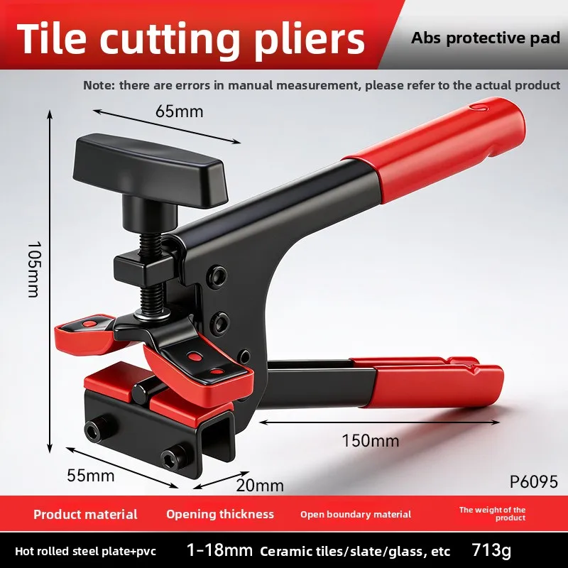 Tile Breaking Pliers, Industrial Alloy Glass Cutting Heavy Duty Gripper Multifunctional Tile Opening Clamp for Construction