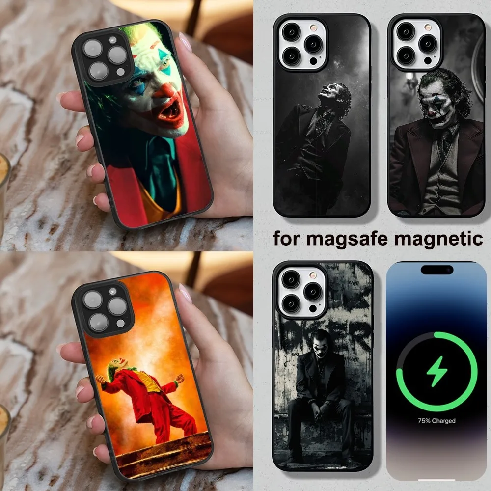 Cool J-Joker Phone Case For iPhone 16,15,14,13,12,11,Plus,Pro,Max,Mini Soft Magesafe Magnetic Wireless Charge