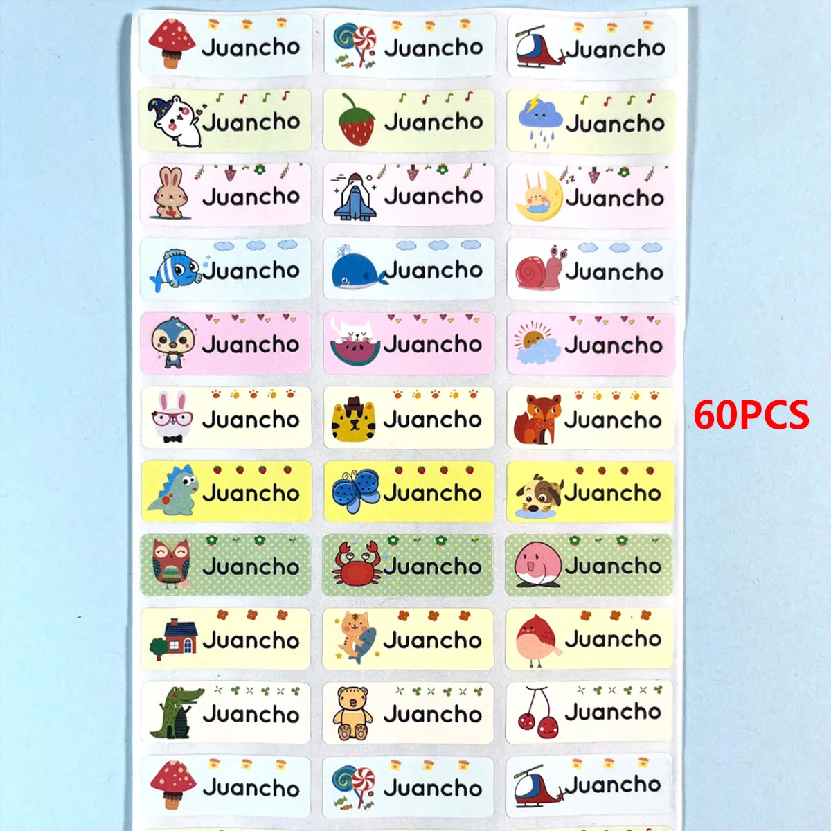 Personalisierung Benutzerdefinierte Textname Etiketten Benutzerdefinierte wasserdichte Tiername Aufkleber für personalisierte langlebige Etiketten für Schultaschen S