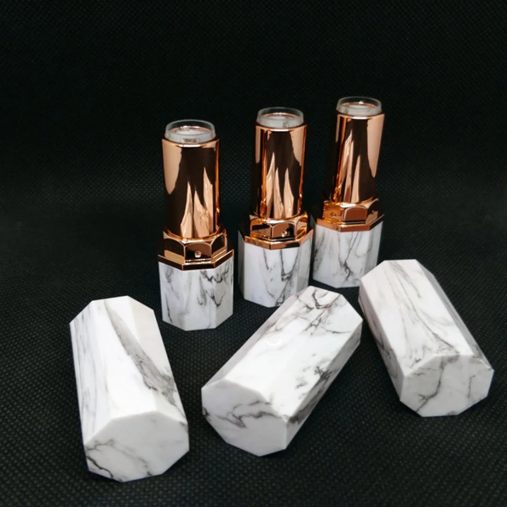 3 szt. Tuby na szminkę z efektem marmurkowym, mini, stylowe, kreatywne, do rozdzielnego pakowania, dla kobiet, do użytku w podróży.