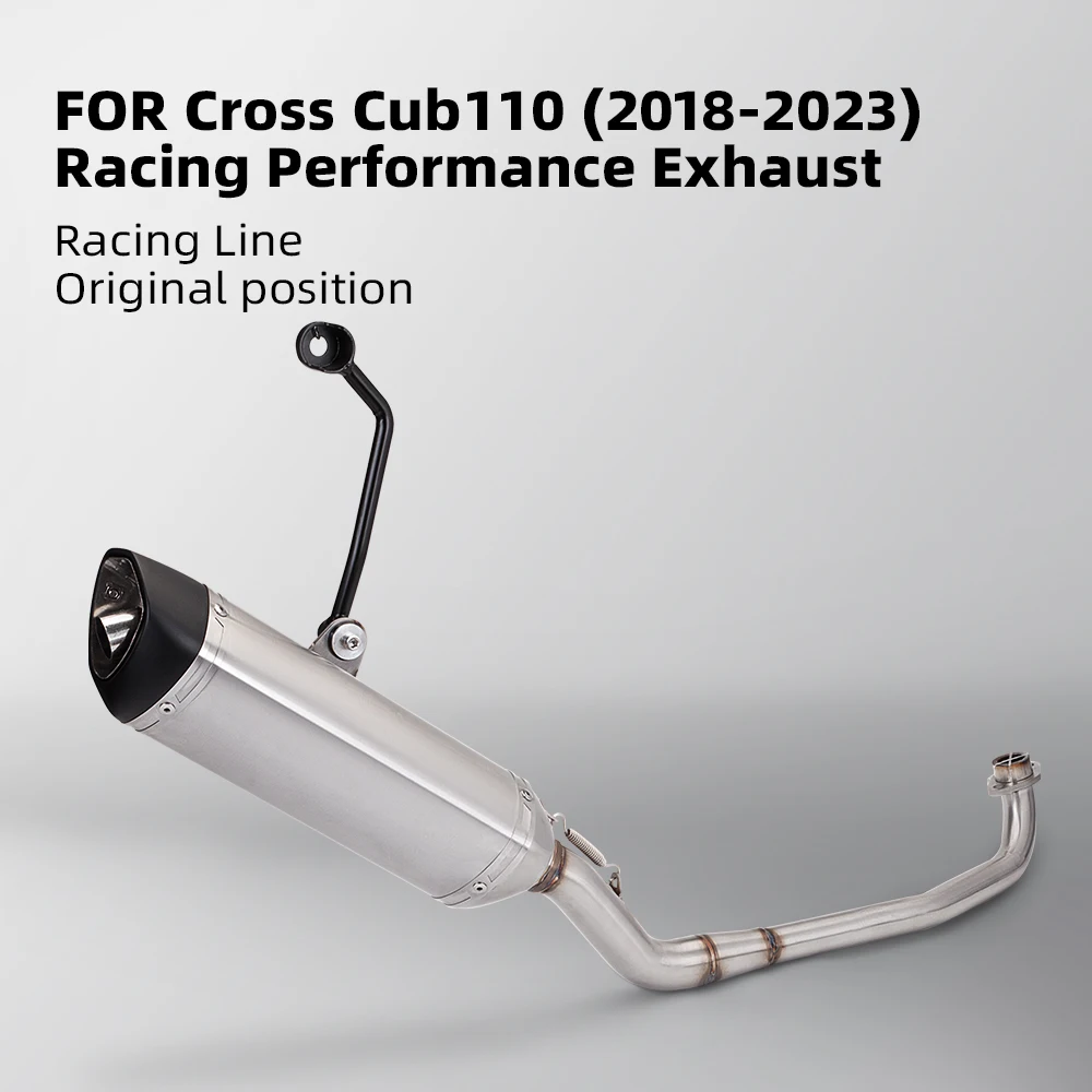 Motorcycle full exhaust system For Cross super CUB110 CC110 CUB125 CUB CC110 2021-2024 High performance Front Line Pipe Muffler