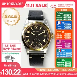 Baltany S4012 Retro Bubbleback Wristwatch Subsecond 100M Waterproof Luminous VD78 Leather Vintage Quartz Dress Watch