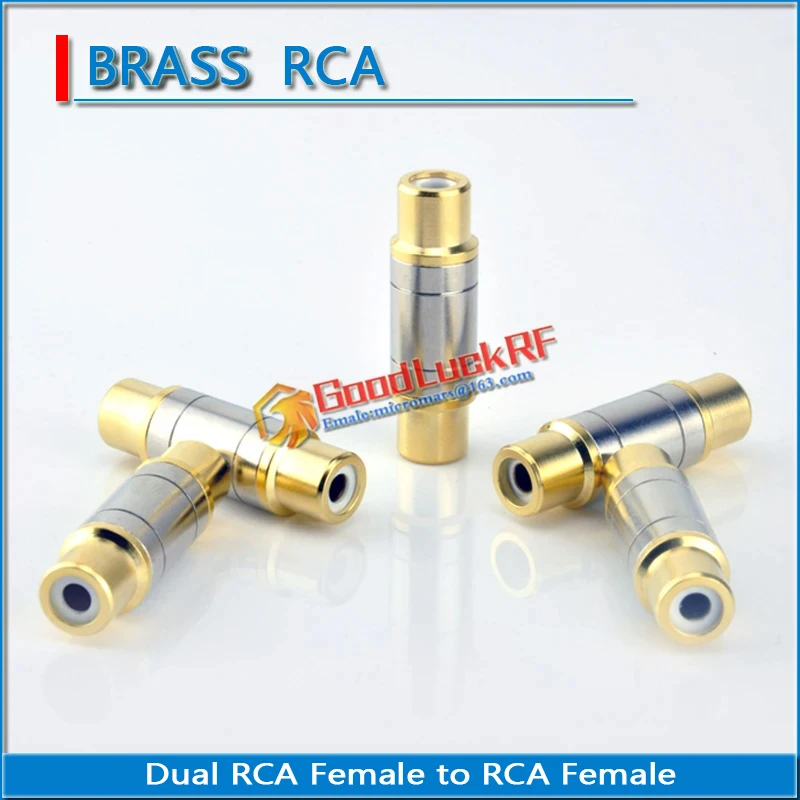 

Dual RCA Female to RCA Female audio and video connection Brass lotus RF connector extension conversion
