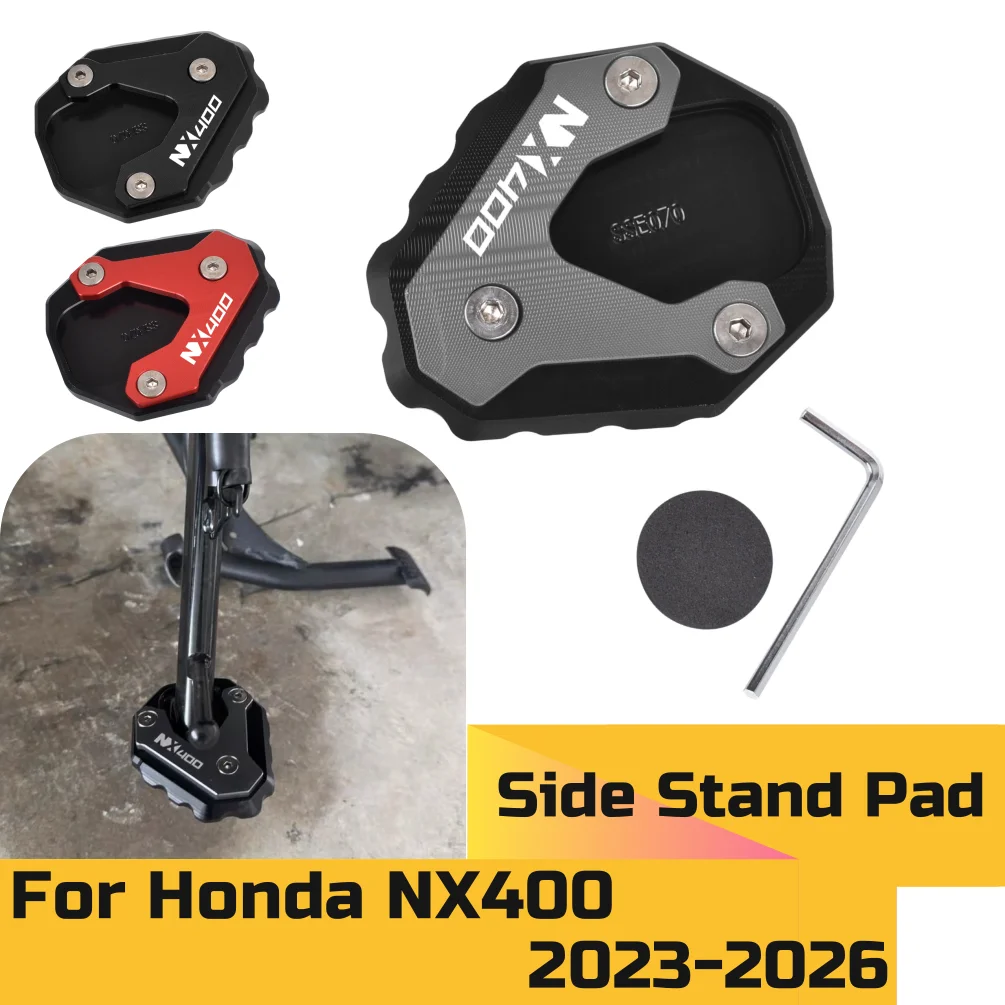 NX400 Kickstand Pad Plate Enlarger Side Stand Support Extension For Honda NX 400 2023 2024 2025 2026 Motorcycle Accessories