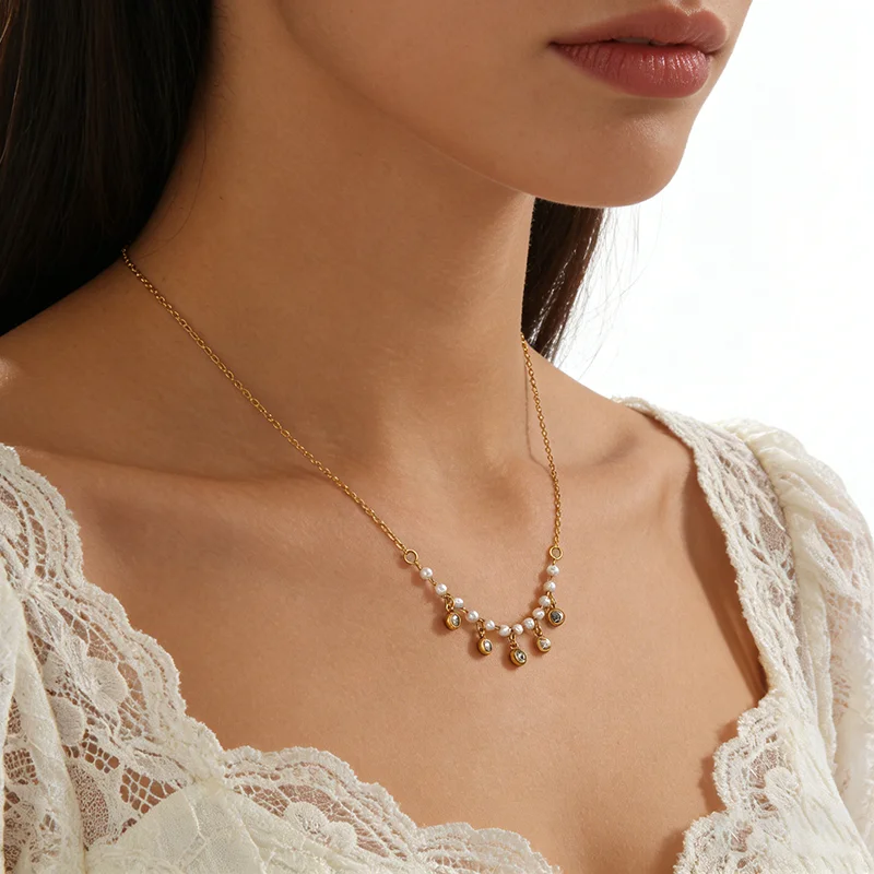 EILIECK Damen Minimalistisches Herz-Liebesanhänger Zirkon-Kettenhalskette 18K Gold PVD-beschichteter Edelstahl Modeschmuck Geschenk – Detail 7