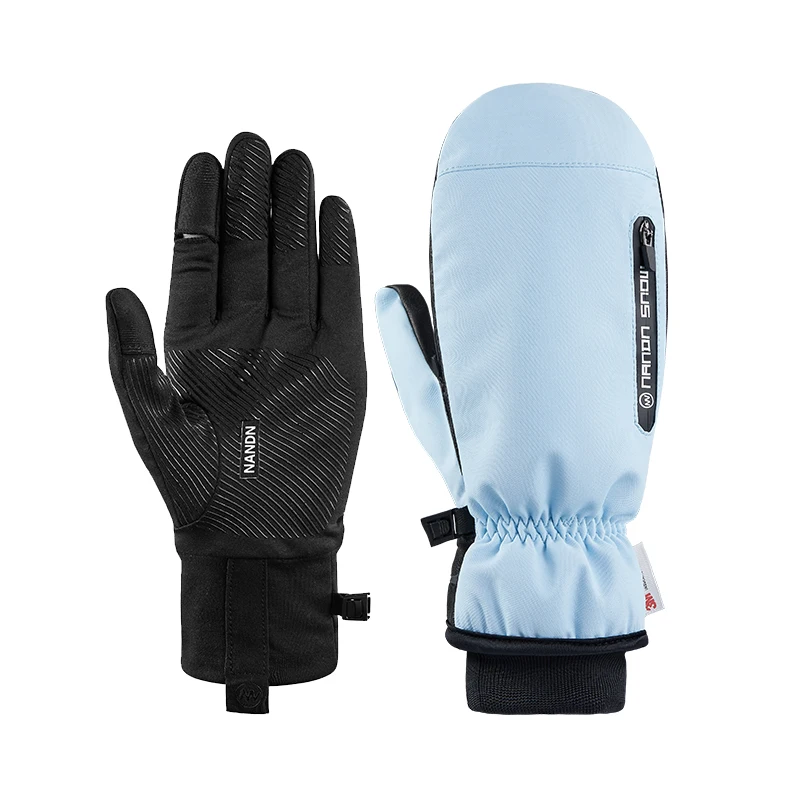 NANDN Ski Gloves  With Double Layer Inner Liner Waterproof Thermal Gloves Touchable Screen