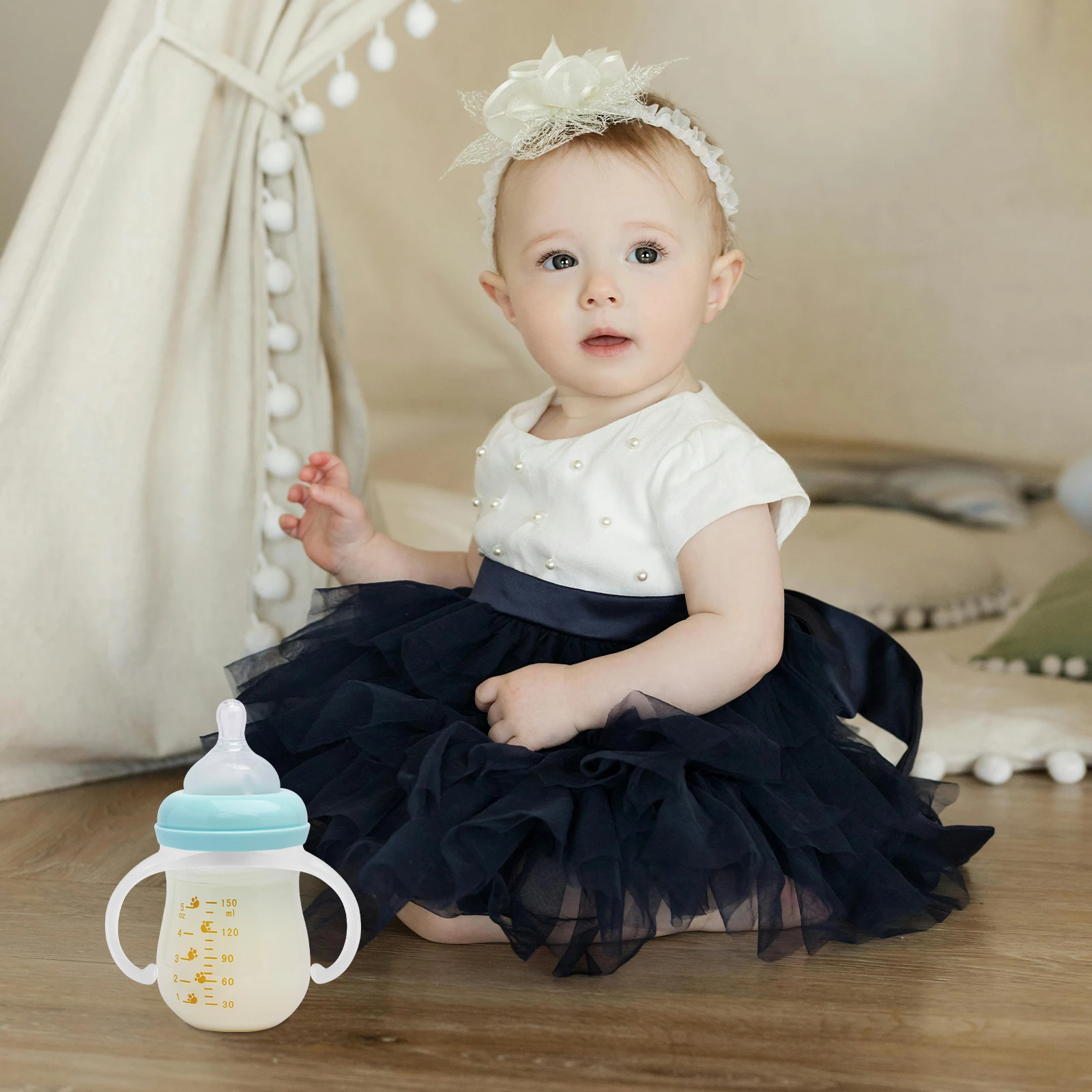 

4pcs Baby Bottle Handle White Accessories Removable Ergonomic Suitable Most Bottles Prevent Dropping Infant Feeding Milk