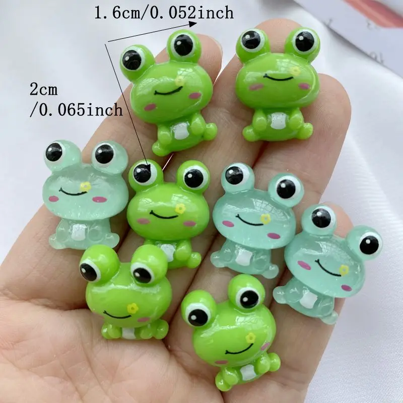 12 Pcs New Cute Cartoon Frog Series Flat Back Resin Scrapbooking DIY Jewelry Hairpin Craft Decoration Accessorie