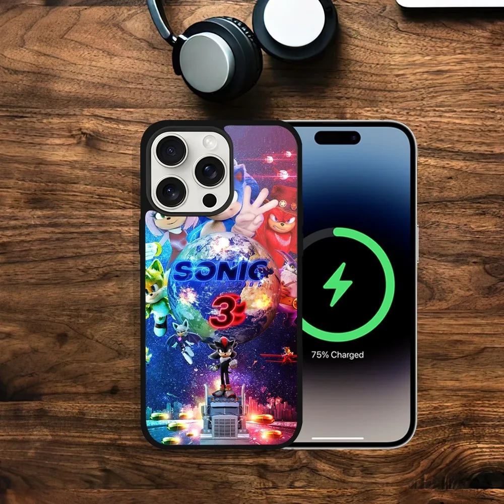 Movie S-Sonics H-Hedgehogs 3 Phone Case For iPhone 11 13 12 14 15 Plus Max Pro Magsafe Magnetic Wireless Charging shell