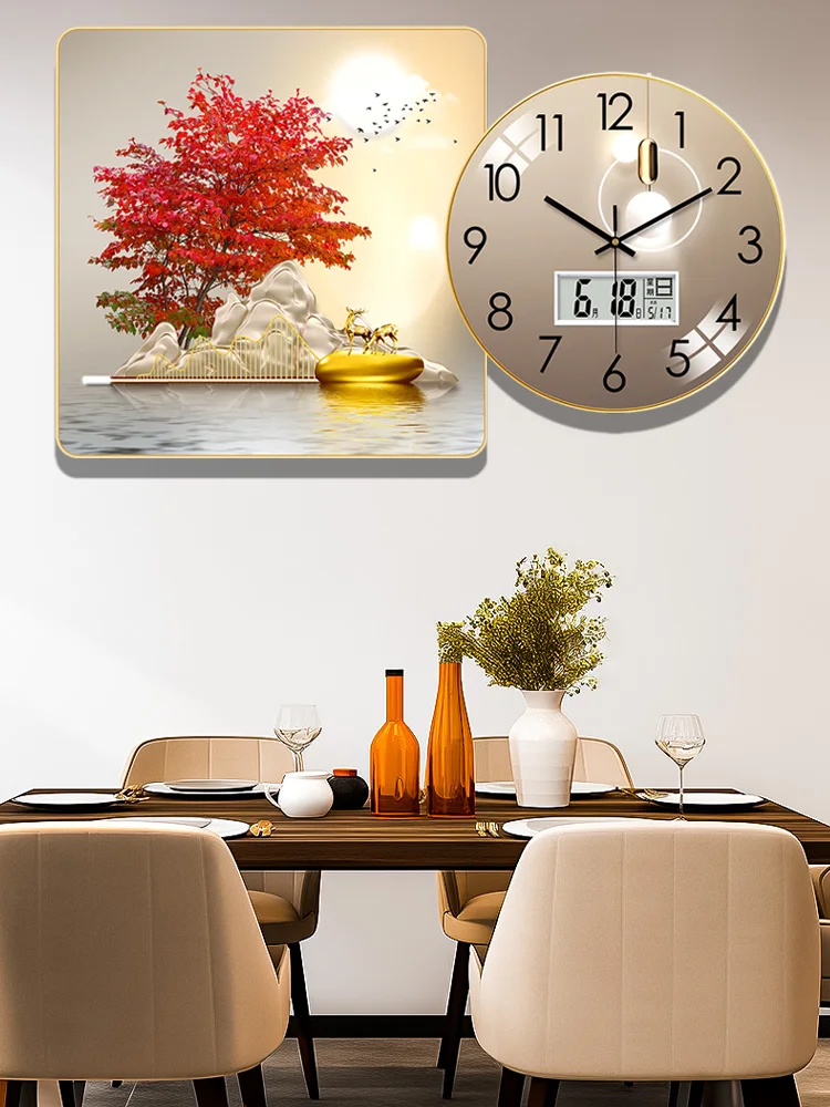 New clock wall clock Living room home fashion modern dining room decoration silent quartz clock hanging picture hanging watch