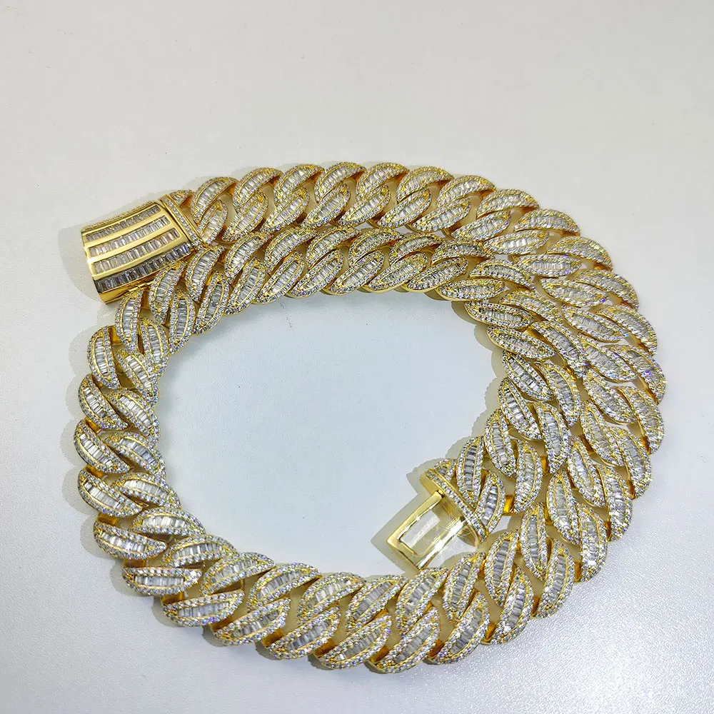  Iced Out Miami Cuban Link Chain Necklace For Men Women 20MM Big Chains Hip Hop Silver Color Jewelry On The Neck Gift