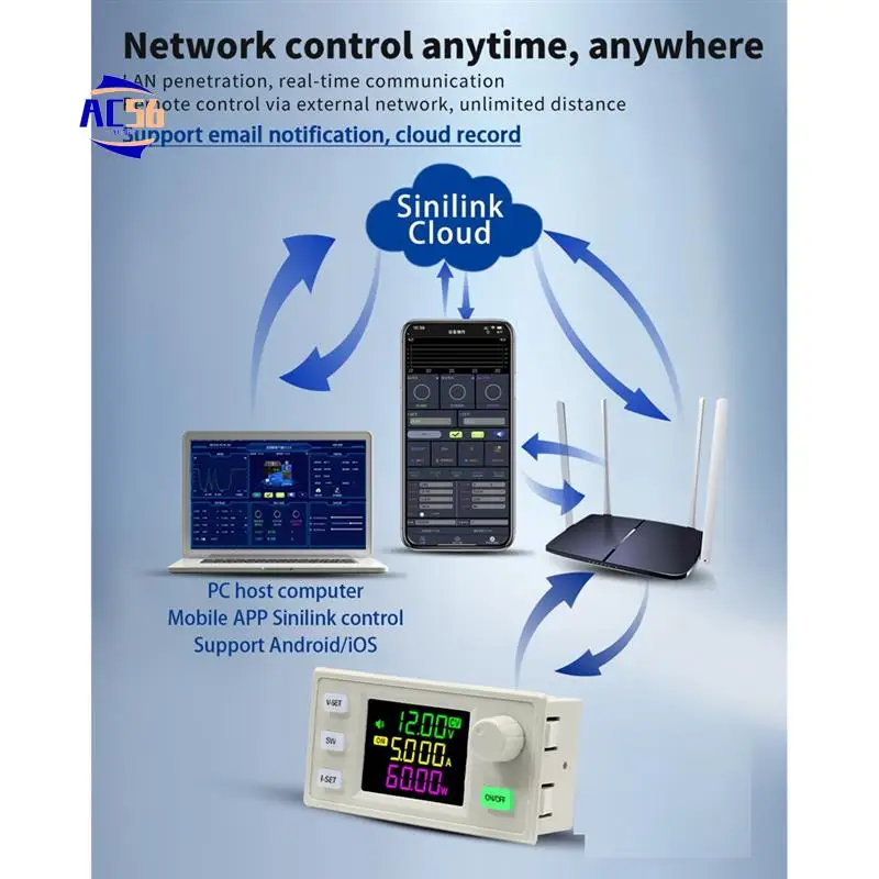 

AC56-SK150X Регулируемый регулируемый источник питания постоянного тока с ЧПУ, постоянное напряжение и постоянный ток, модуль солнечной зарядки