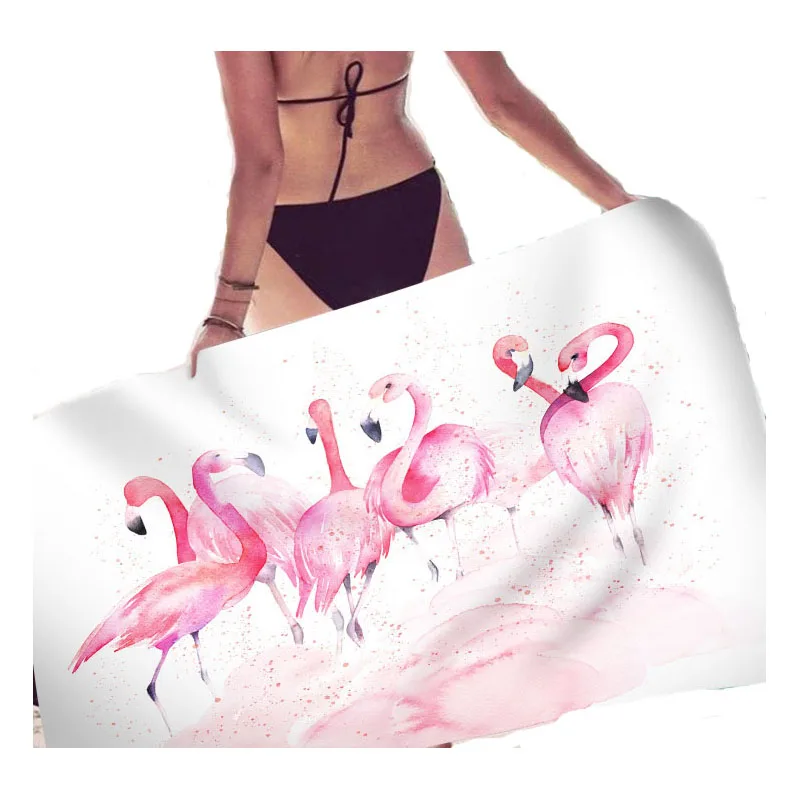 

Watercolor Flamingo Beach Towel, Rectangle, Sauna, Spa,Surf,Swim,Love,Holiday,Birthday Gift, Drop Shipping, 70x150 cm, 150x180cm