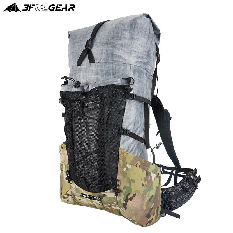 3F UL Gear Ultralight plecak wodoodporny wytrzymały o dużej pojemności lekki plecak na zewnątrz camping i piesze wycieczki 45L + 10L