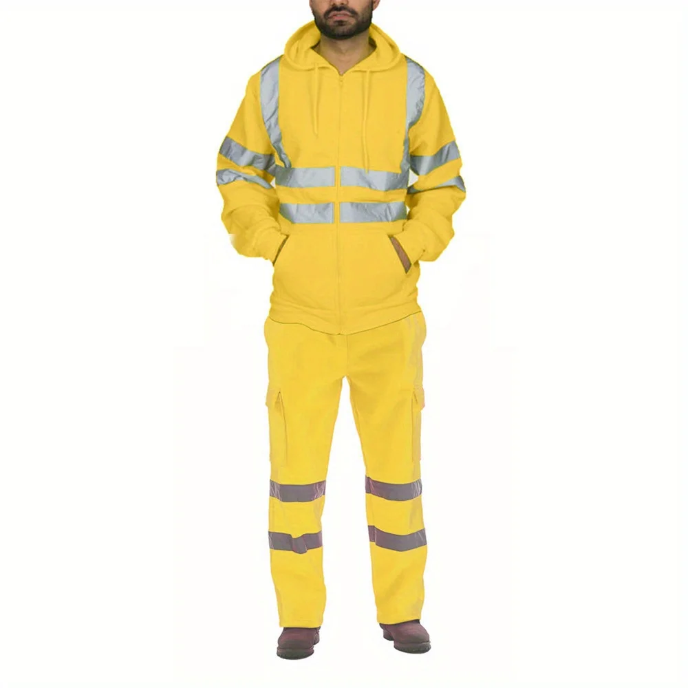 Men's Suit Sanitation Worker Reflective Strip Work Uniform Safety Protection Clothing
