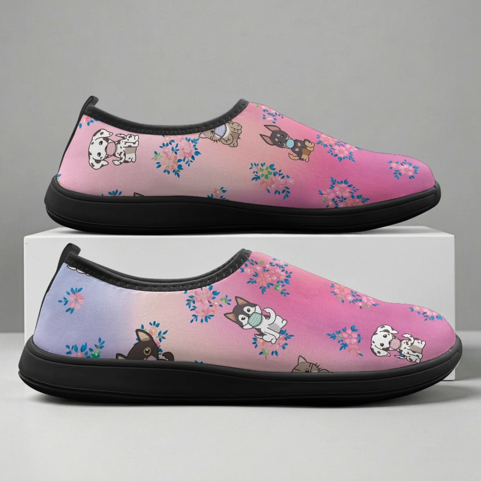 PENSTROLL Cute Dog Floral Prin - Wide Toe Box Running Sneakers ulasan dan harga