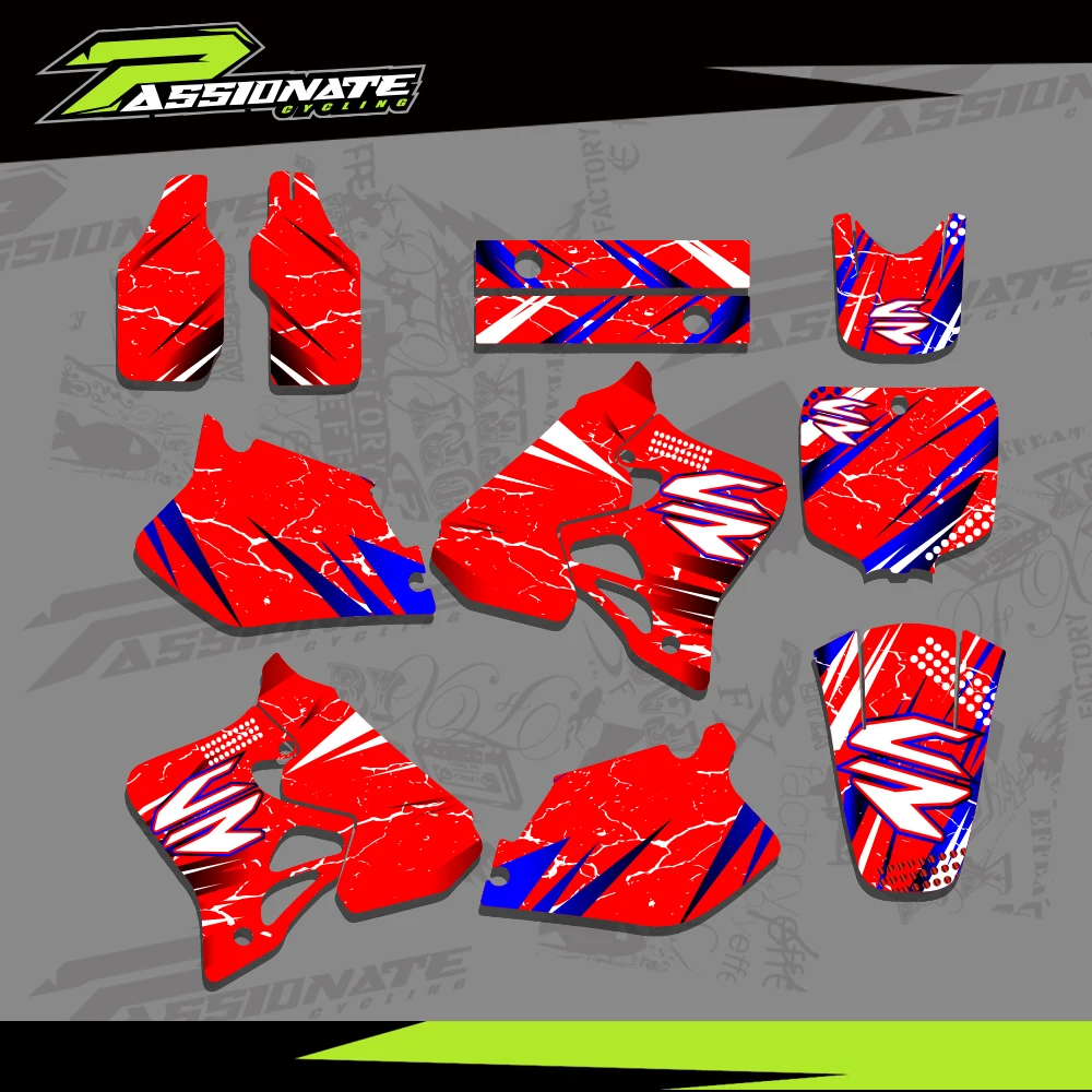 لهوندا CR250 1995 1996 CR125 1995 1996 1997 كامل الرسومات الشارات ملصقات دراجة نارية خلفية اسم رقم مخصص