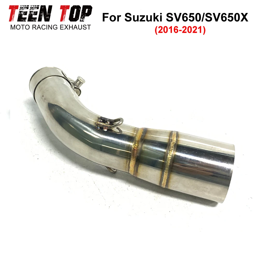 Motorcycle Universal Exhaust Muffler For SUZUKI SV650 SV650X 2006-2021 Slip-on Exhaust Connection Pipe Stainless Steel Mid Tube view 5