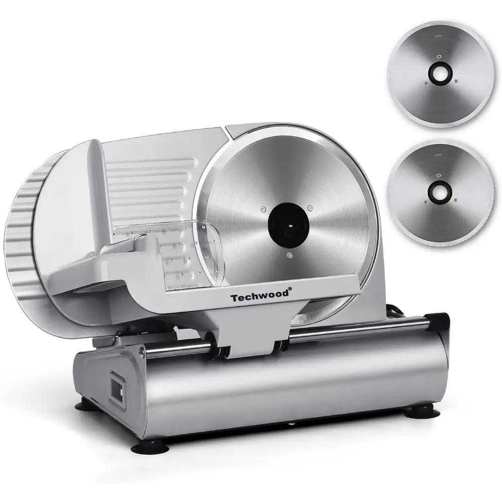 

Meat Slicer, Electric Deil ood Slicer with Removable 9” StainlSteel Blade, Deli Cheese ruit Vegetable Bread Cutter with Adjustab