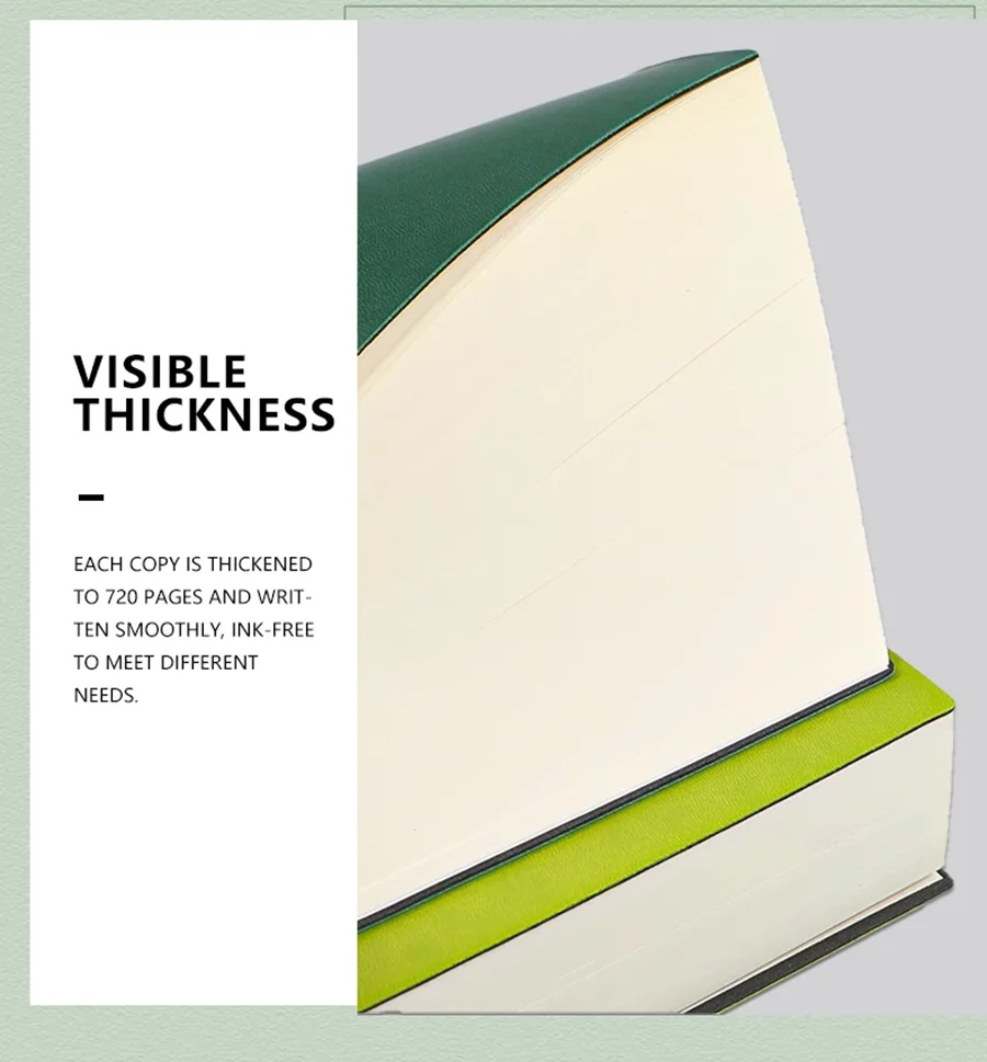 Notizbuch aus weichem Leder, A6 (3,94 x 5,71 Zoll), minimalistisches Malbuch, leeres Buch, ultradicker Business-Notizblock, klein und frisch, 720 Seiten – Detail 3