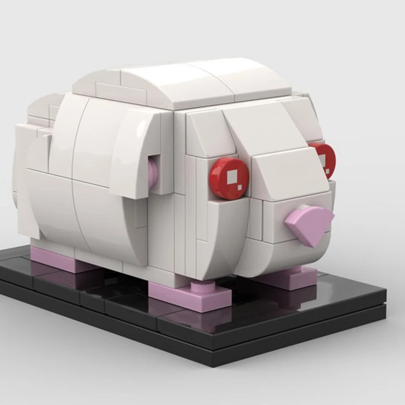 

104PCS MOC Creative Model Guinea Pig White Bricks DIY Ideas Assembly Display Gift Collectible Decoration Collection Home
