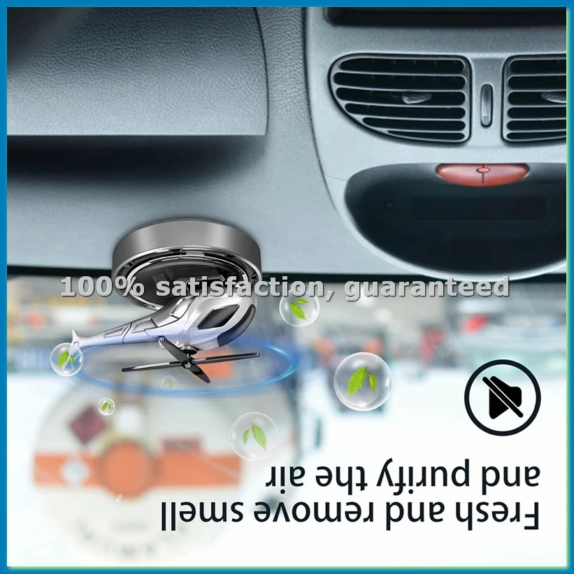 Car Air Fresheners Helicopter Design Solar Dashboard - Long-Lasting Natural Diffusion for Motorhome, Gym, Animals