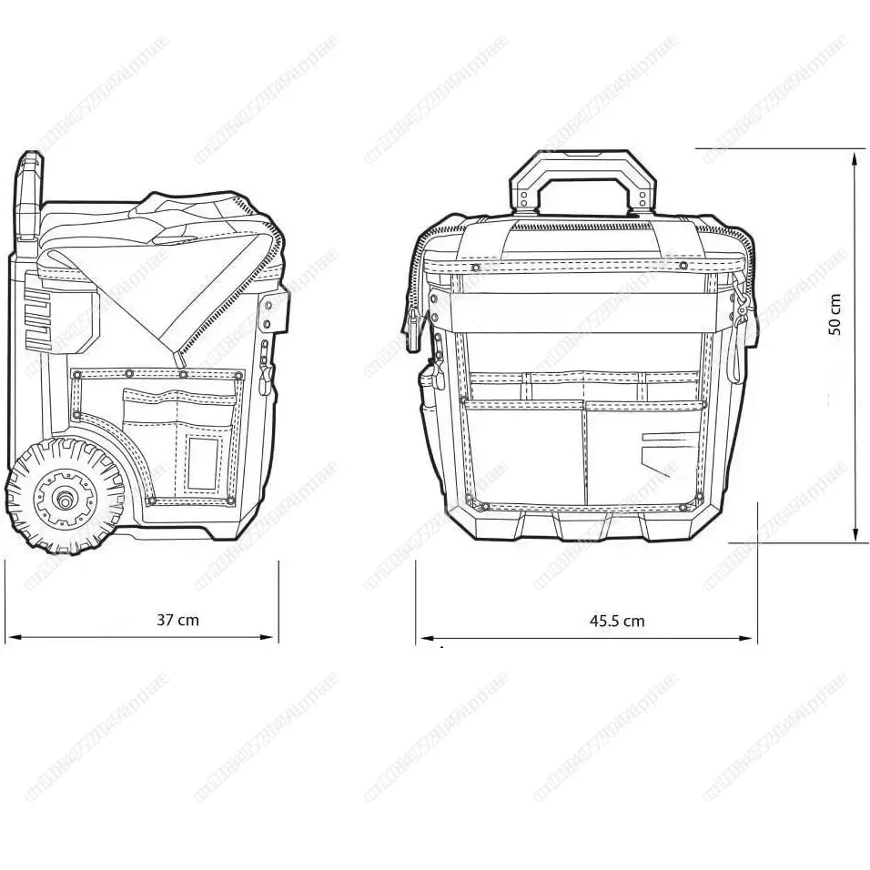 Professional Tool Bag Wheeled Toolbox Organizer Handbag with Trailer Electrician Bucket Storage Repair Kit Large Reinforced