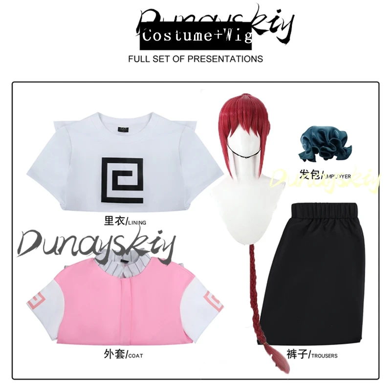 Anime Sakamoto Days Lu Shaotang Cosplay Costume Wig Jacket Headwear Full Set Women Girls Halloween Role Play Customized Props