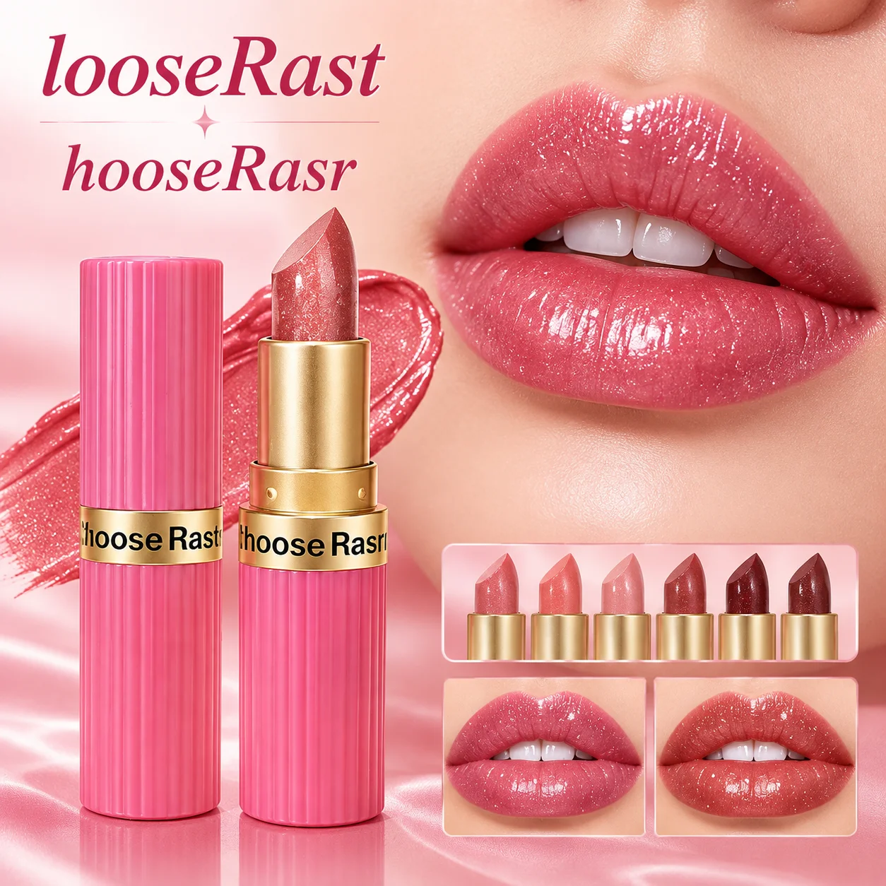 Glitter Shimmer Lipstick 6 Colors Optional Sparkling Diamond Lip Stick Moisturizing Long Lasting Waterproof Shiny Lip Makeup Cos