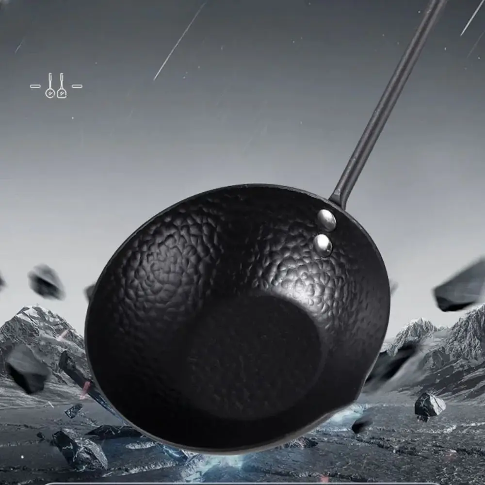 

Wooden Handle Mini Frying Pan Cast Iron Pour Spout Butter Melting Pot Flat Bottom Nonstick Omelette Pan All Stovetops