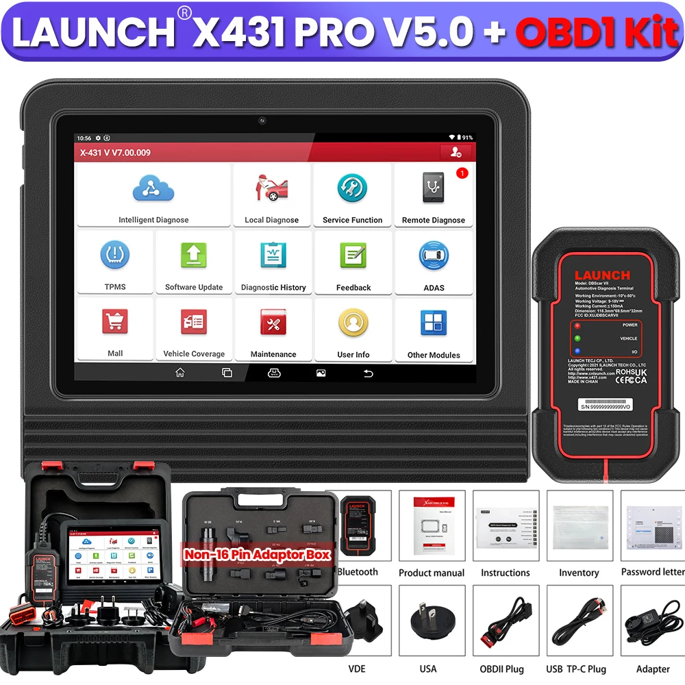 LAUNCH X431 PRO V5.0 Bidirectionele Scantool Auto Volledige Systeem Diagnose Scanner CANFD DOIP ECU Codering 38+ Reset Auto OBD2 Scan - afbeelding 1