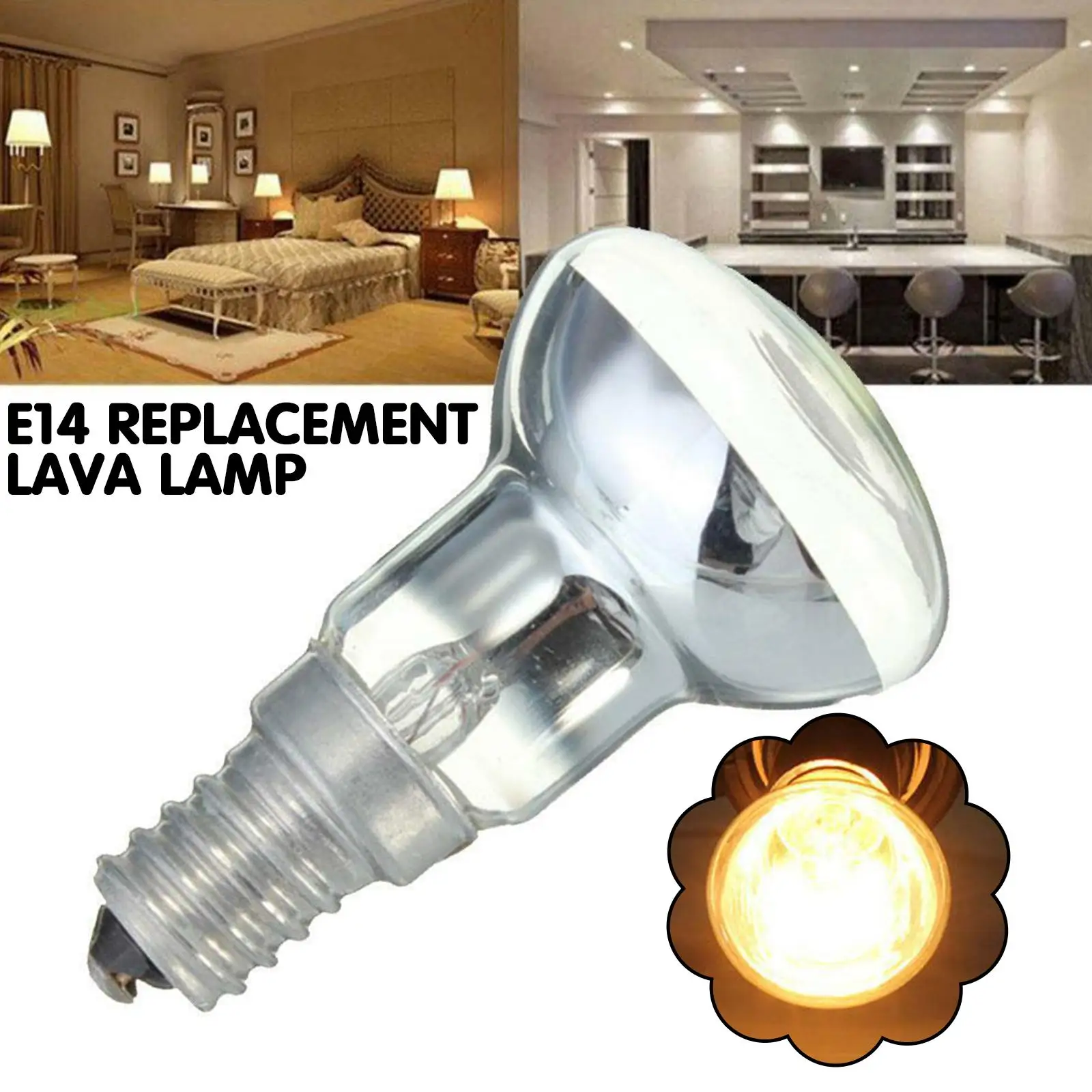 E14 30W Replacement Lava Lamp Spotlight Screw In Bulb Reflector Spot Light Clear Incandescent Bulbs view 5