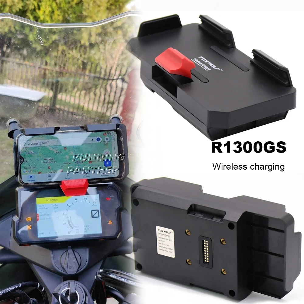 Untuk BMW R1300GS R1300 GS R 1300 GS r1300gs baru aksesori sepeda motor dudukan telepon pengisi daya nirkabel USB pengisian cepat